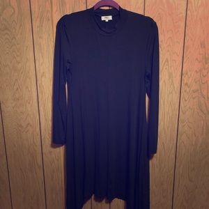 Piko Long-Sleeve Bamboo Trapeze Dress